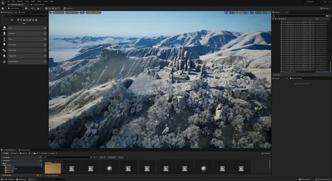 Scene development: A castle in a mountainous landscape — view 7