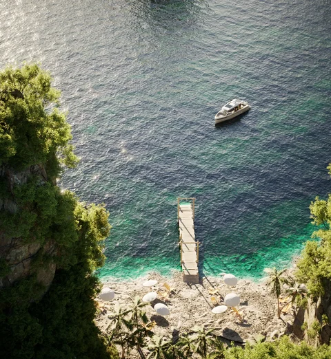 Rocky tropical islands and marine scenery — view 4