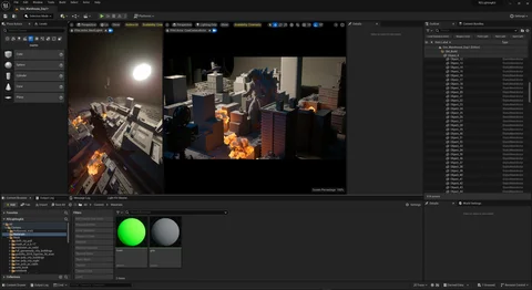 Scene development: Kaiju staged on a miniature film set — view 9