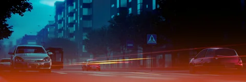Neon architecture and vehicle light trails — view 7