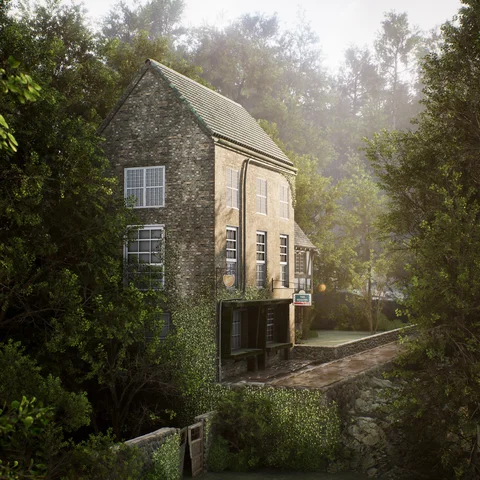 A woodland house in soft daylight — view 6