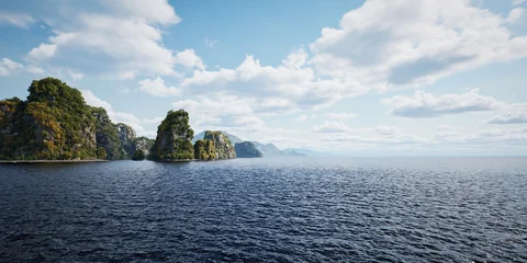 Rocky tropical islands and marine scenery — view 7