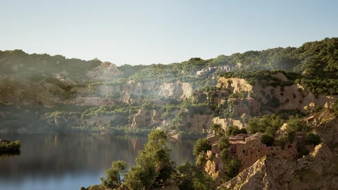 Warm coastal island environment inspired by Italy — view 1