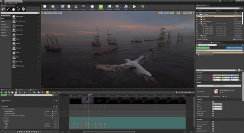 Scene development: Historic sailing ships in a naval battle — view 11