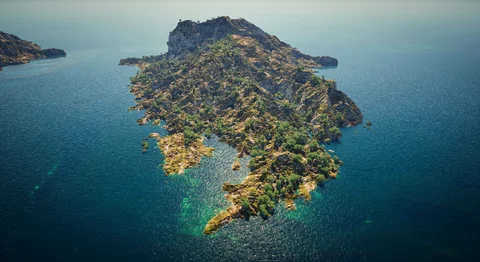 Coastal islands, boats and changing light — view 1