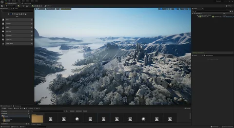 Scene development: A castle in a mountainous landscape — view 6