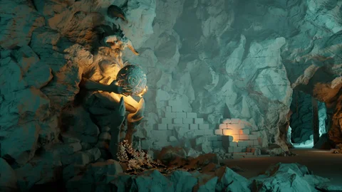 ParticleEffects cave scene relit in Unreal Engine — view 3