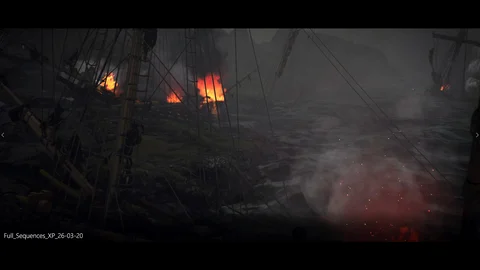 Historic sailing ships in a naval battle — view 7