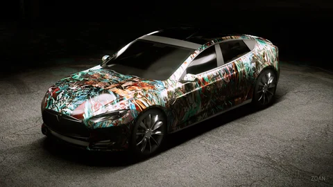 Car surfaces with animated painting treatments — view 3