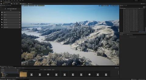Scene development: A castle in a mountainous landscape — view 8