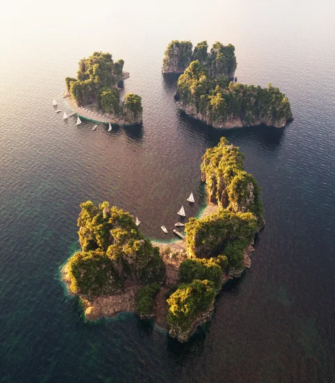 Rocky tropical islands and marine scenery — view 1