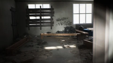 Abandoned interiors in an urban exploration scene — view 2