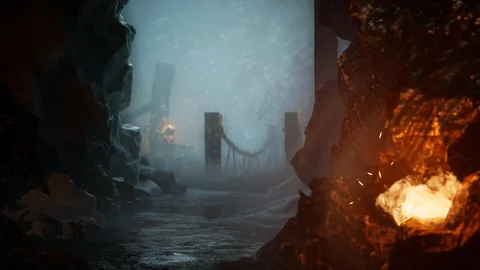 ParticleEffects cave scene relit in Unreal Engine — view 7