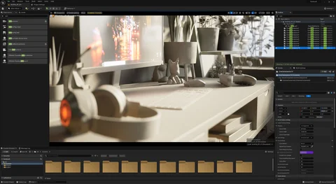 Scene development: A plant-filled room under different lighting — view 7