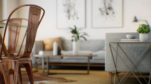 Living and dining rooms in soft light — view 4