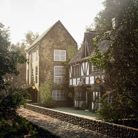 A woodland house in soft daylight — view 9