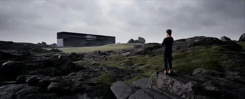 Modern architecture on a rugged Nordic island — view 1