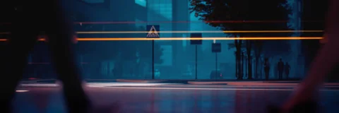 Neon architecture and vehicle light trails — view 5