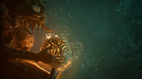 ParticleEffects cave scene relit in Unreal Engine — view 1