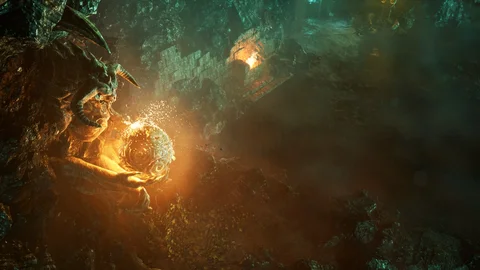 ParticleEffects cave scene relit in Unreal Engine — view 2
