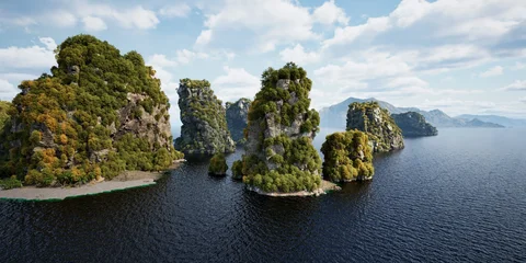 Rocky tropical islands and marine scenery — view 6