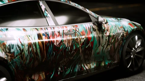 Car surfaces with animated painting treatments — view 5
