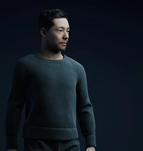 Lighting and detail studies of a male MetaHuman — view 2