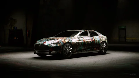 Car surfaces with animated painting treatments — view 2