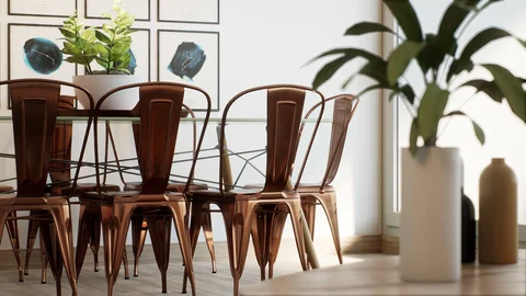 Living and dining rooms in soft light — view 3