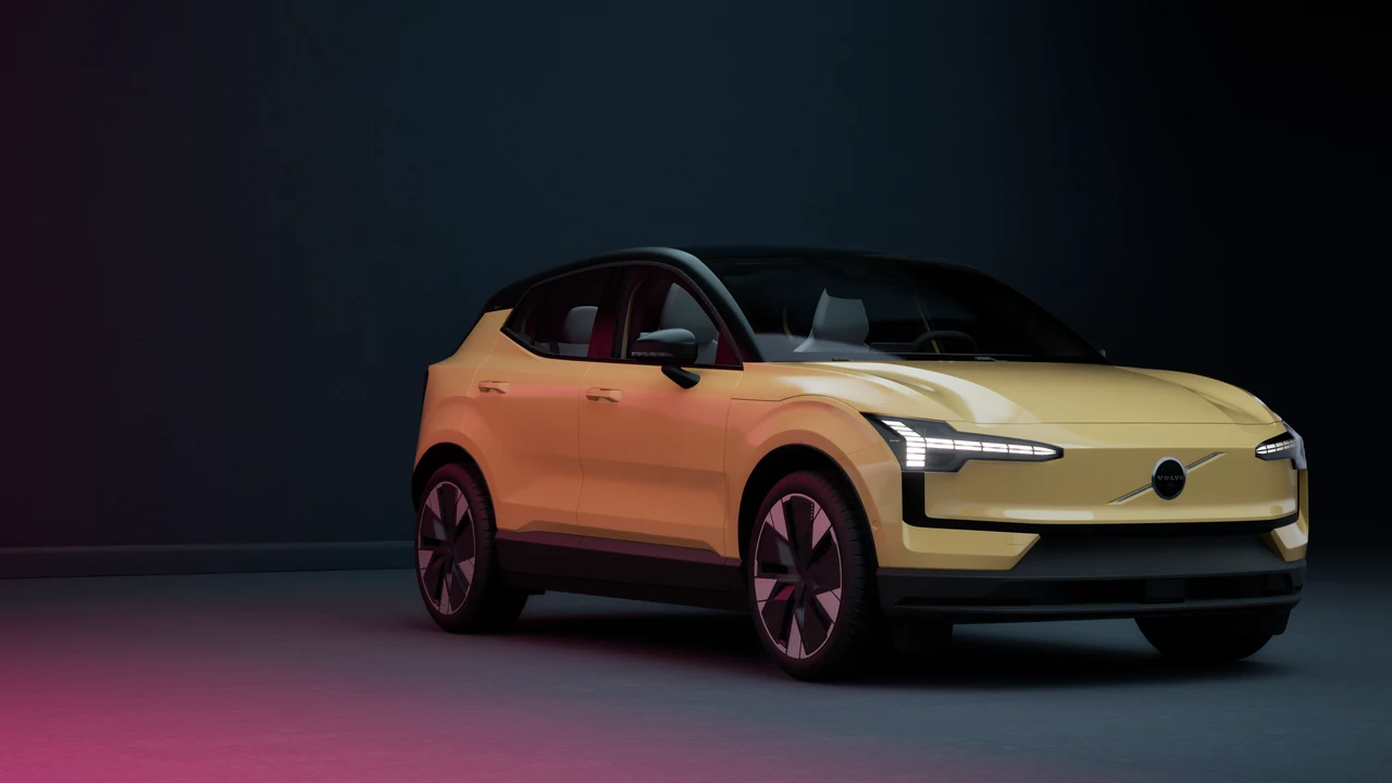 Yellow vehicle with contrasting warm and cool studio lighting