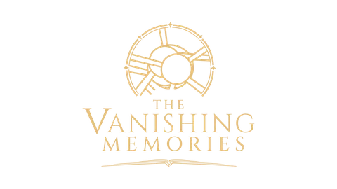 The Vanishing Memories gold wordmark and circular emblem
