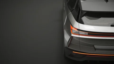 Close-up of a rear light and vehicle bodywork