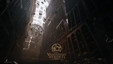 The Vanishing Memories vertical library composition