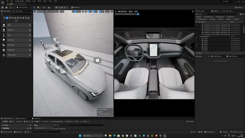 Vehicle cabin views inside Unreal Engine
