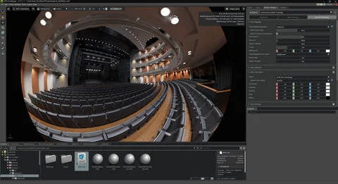 Auditorium lighting and seating inside Unreal Engine