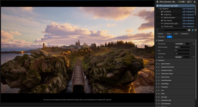 Coastal village environment inside Unreal Engine